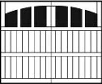 Castille Grooved arched wood garage door Villa Madre Carriage Doors, Overhead Door Co. of Grand Island™